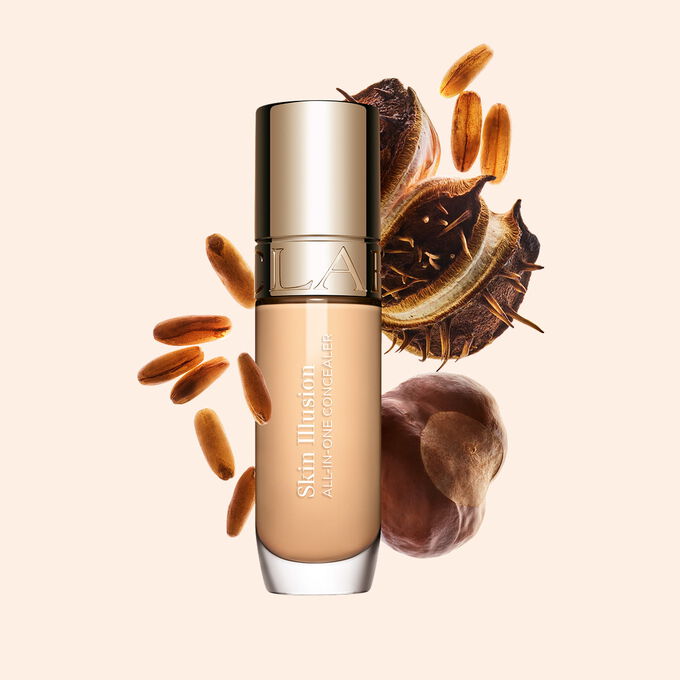 Skin Illusion All-In-One Concealer com castanha-da-&iacute;ndia e a&ccedil;&uacute;cares de aveia para desinchar os olhos e proporcionar um efeito tensor de longa dura&ccedil;&atilde;o