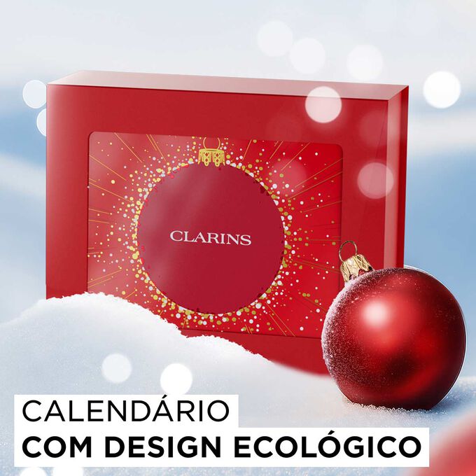Calendário do Advento 12 Dias Clarins com embalagem de design ecológico, para ser reutilizada muito depois das festividades