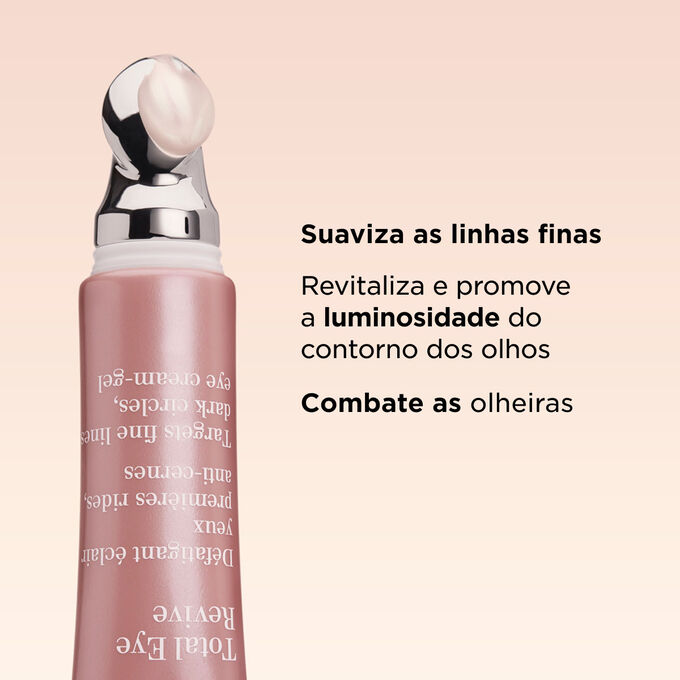 Este creme para o contorno dos olhos antirrugas suaviza as linhas finas, estimula a luminosidade e combate as olheiras.