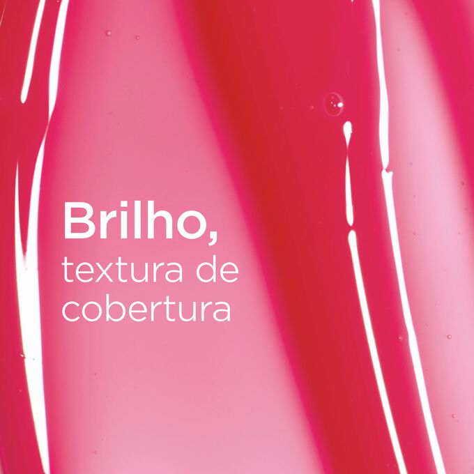 Fundo rosa brilhante texturizado com texto que real&ccedil;a a textura leve e suave do &oacute;leo para l&aacute;bios da cole&ccedil;&atilde;o Love