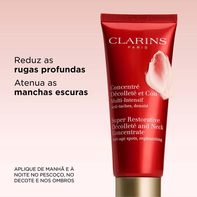 Creme antirrugas e antienvelhecimento para o decote e o peito, para atenuar as manchas escuras e reduzir as rugas profundas na pele do pesco&ccedil;o.