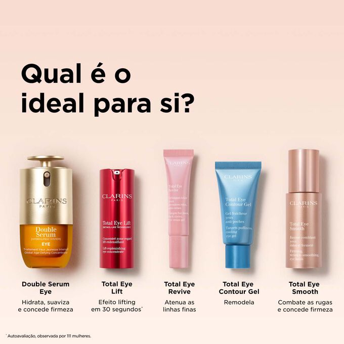 Descubra a nossa cole&ccedil;&atilde;o de cuidados para o contorno dos olhos, com cremes e g&eacute;is para hidratar, conceder um efeito lifting, atenuar as linhas finas e conceder firmeza ao contorno dos olhos.