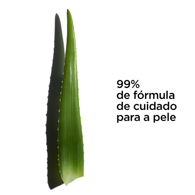 Imagem de uma planta de aloé vera sobre um fundo branco para ilustrar os 99% de fórmula de cuidado para a pele do novo batom Water Lip Stain cor-de-rosa