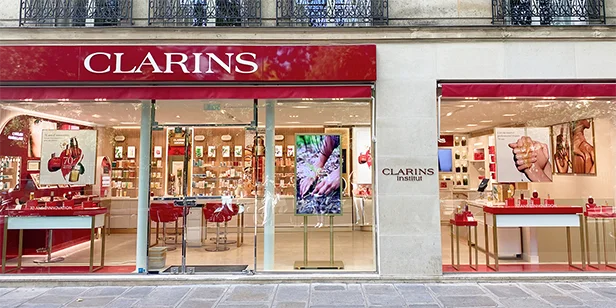 Montra da boutique Clarins