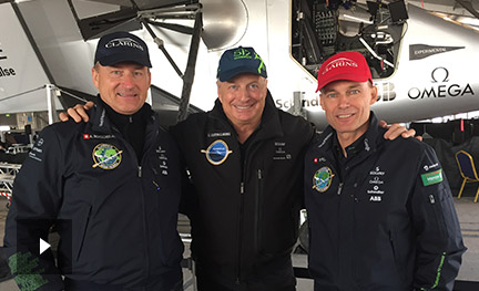 vídeo de André Borschberg, Christian Courtin-Clarins e Bertrand Piccard: três homens, uma mesma visão do desenvolvimento sustentável.