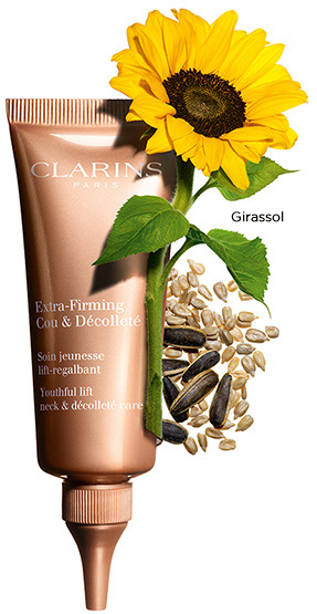 Produto Extra-Firming Cou & Décolleté com o ingrediente girassol