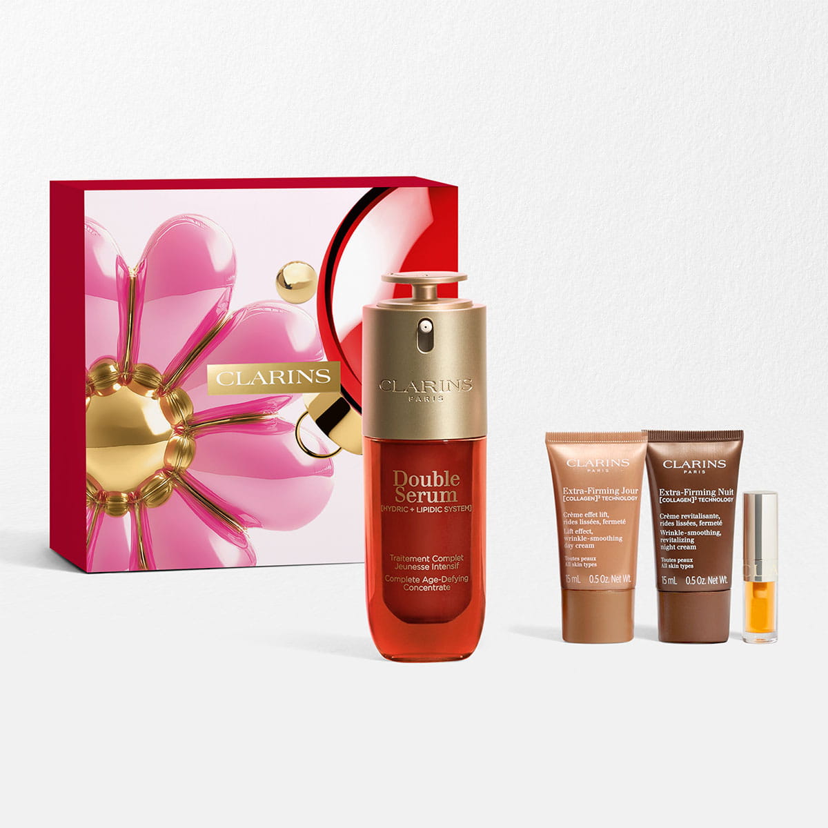 Conjunto de Cuidados Faciais Antienvelhecimento - Double Serum e Extra-Firming